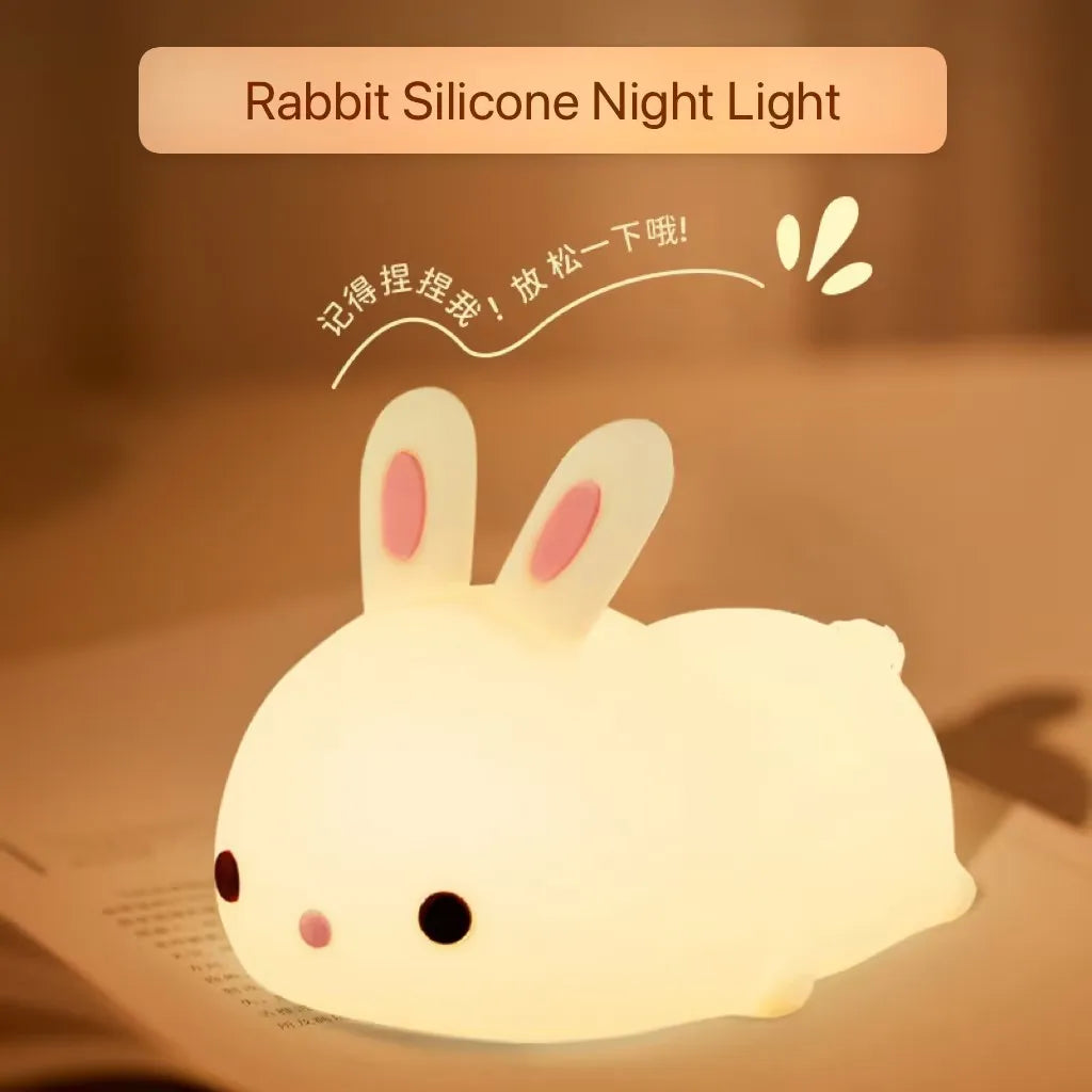 Luz nocturna con sensor táctil RGB LED "conejo"