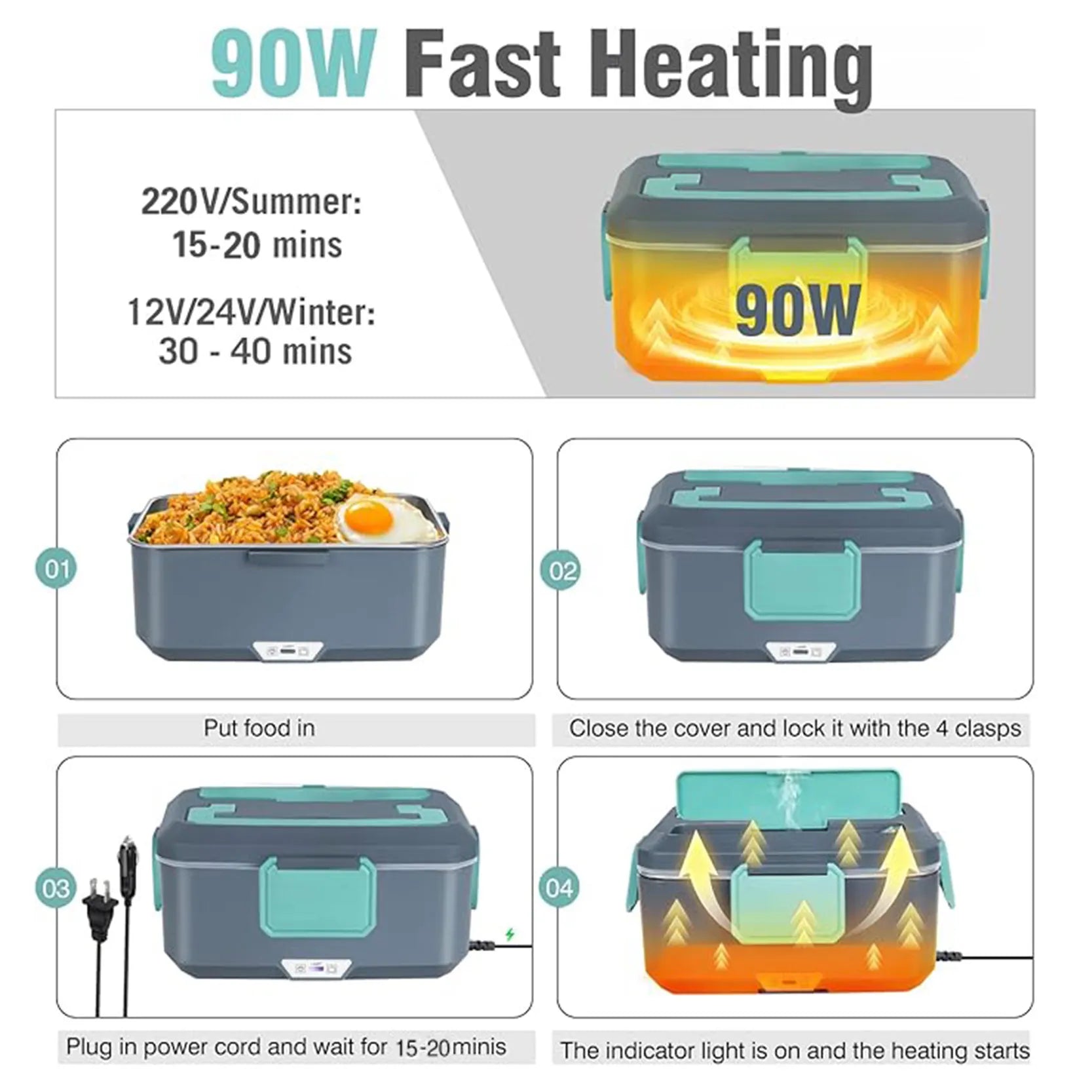 Fiambrera eléctrica TINSOL de 3,5L