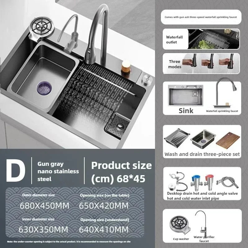 Fregadero de verduras de acero inoxidable engrosado para cocina