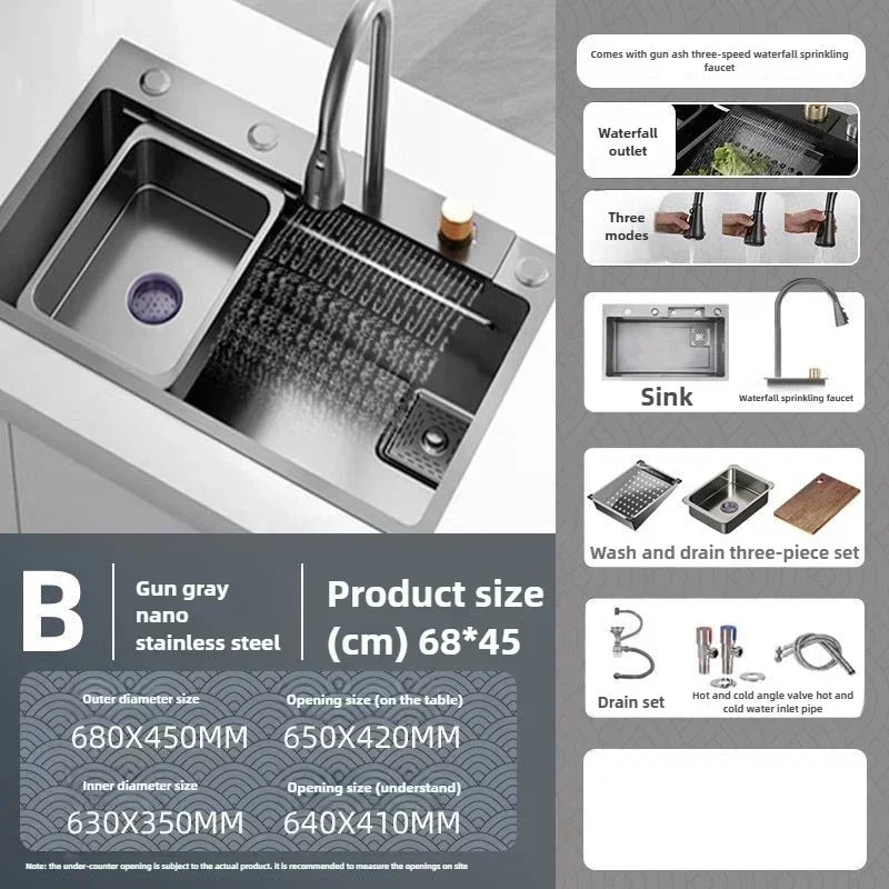 Fregadero de verduras de acero inoxidable engrosado para cocina