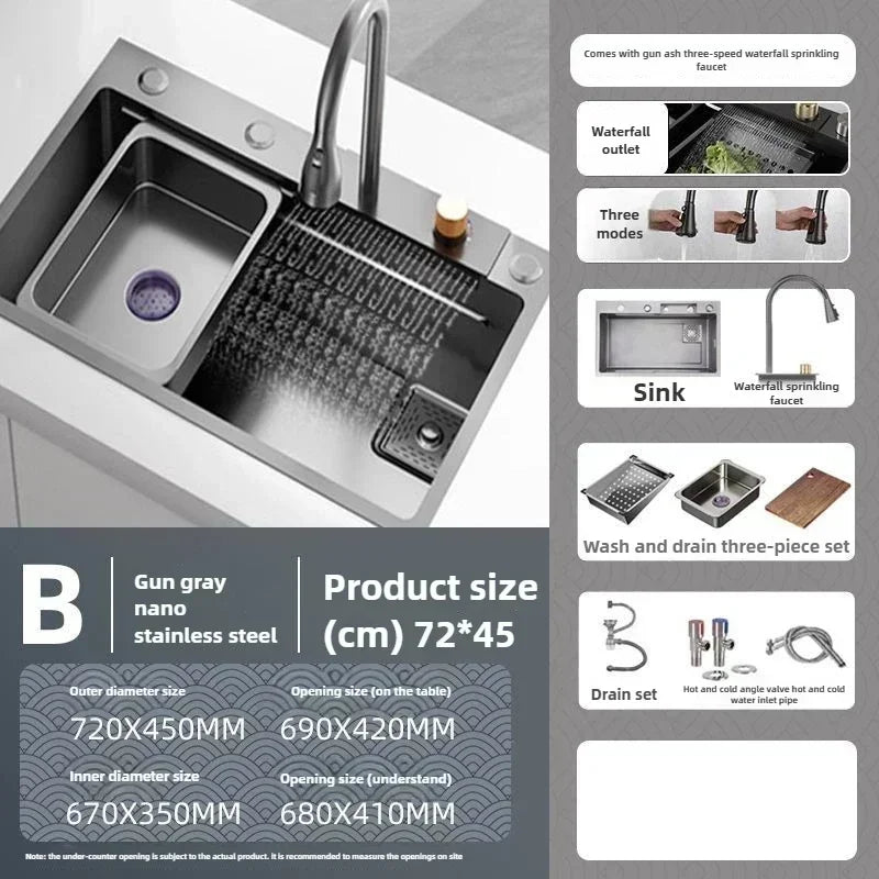 Fregadero de verduras de acero inoxidable engrosado para cocina