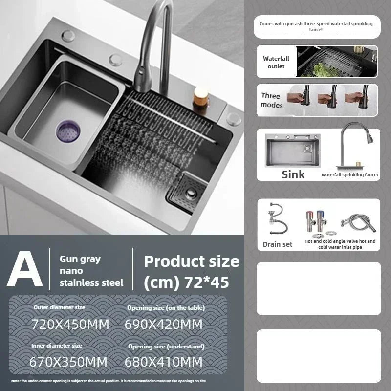 Fregadero de verduras de acero inoxidable engrosado para cocina