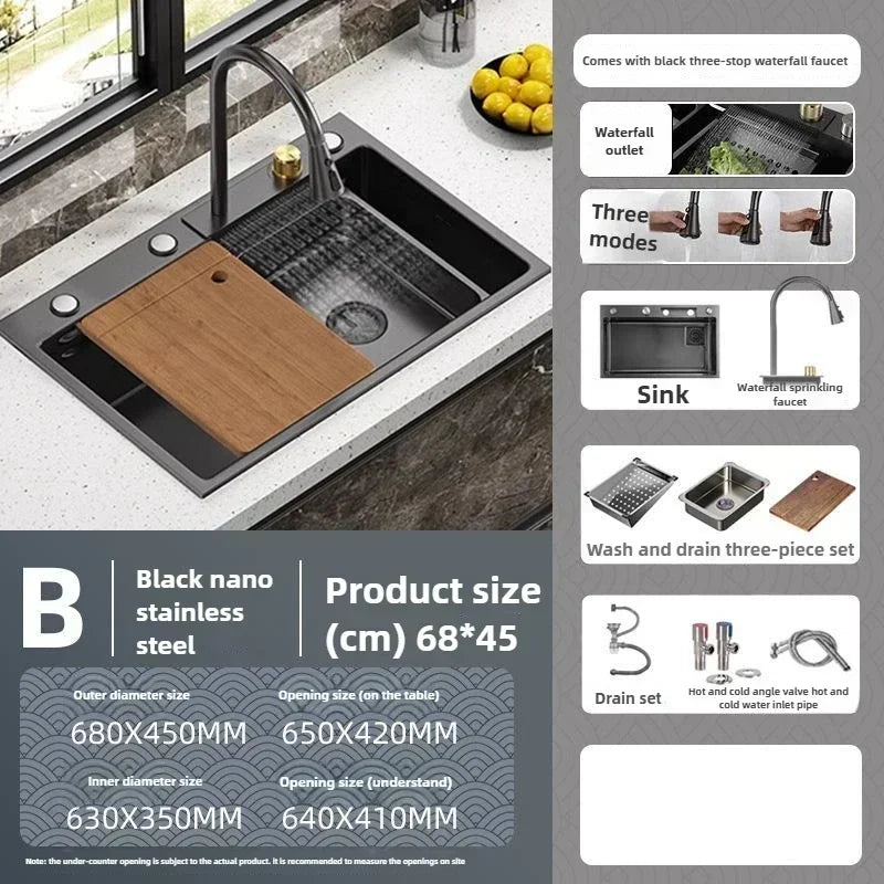 Fregadero de verduras de acero inoxidable engrosado para cocina