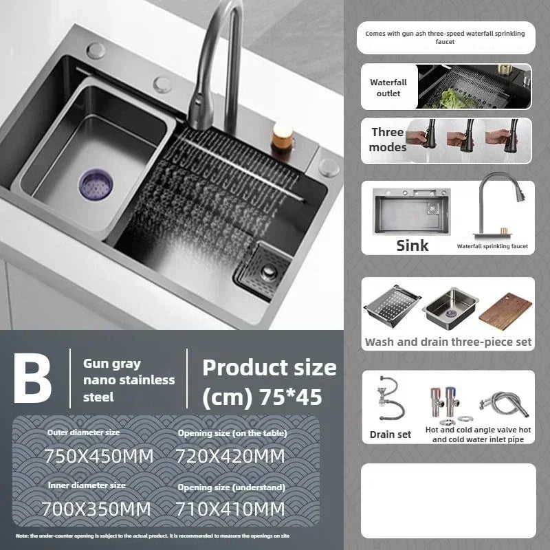 Fregadero de verduras de acero inoxidable engrosado para cocina