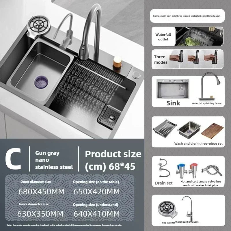 Fregadero de verduras de acero inoxidable engrosado para cocina