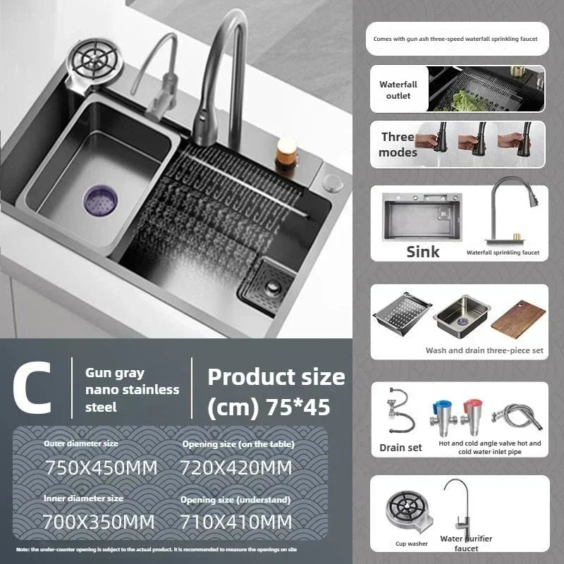 Fregadero de verduras de acero inoxidable engrosado para cocina