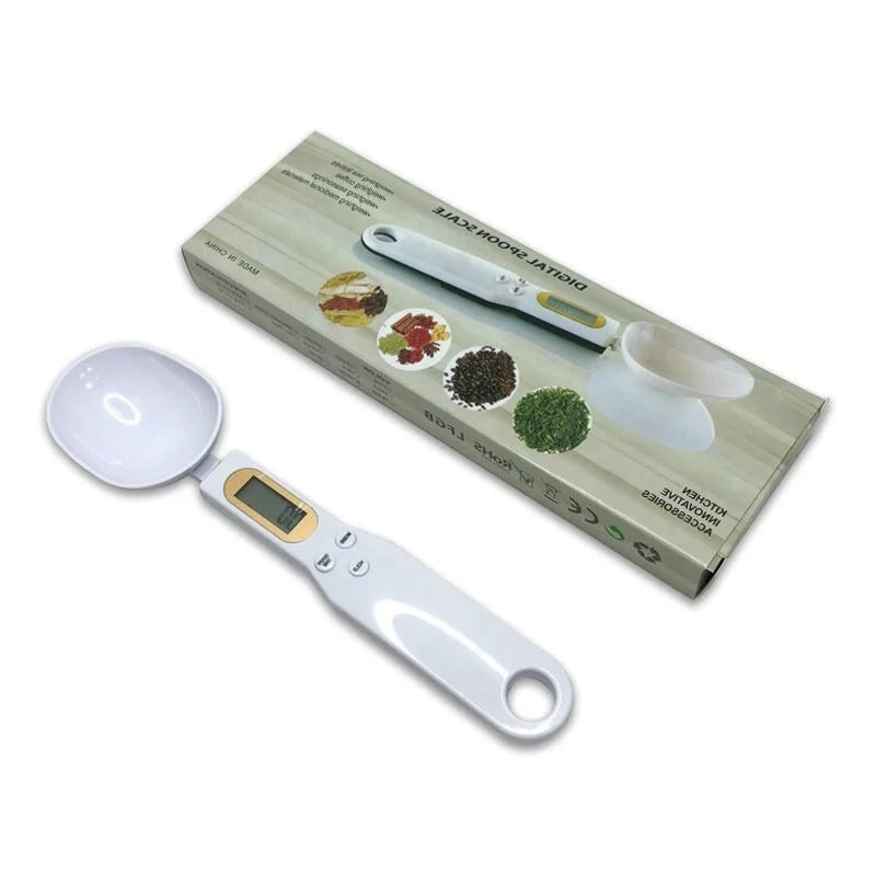 Báscula de cocina con cuchara medidora electrónica