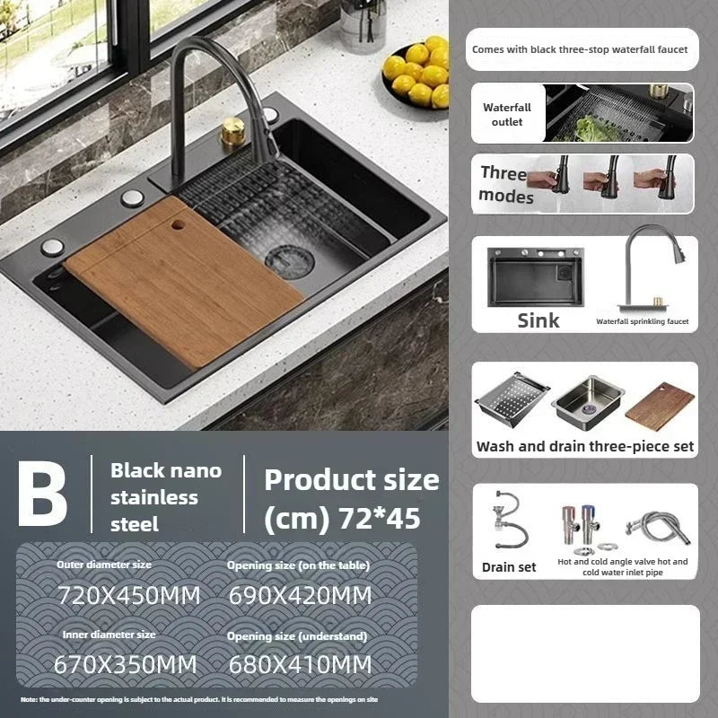 Fregadero de verduras de acero inoxidable engrosado para cocina