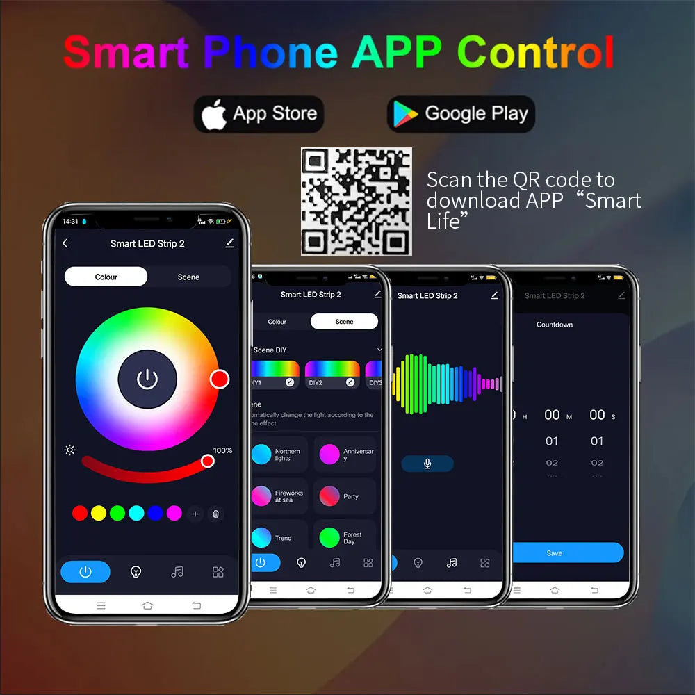 Tira de luces LED inteligentes Tuya con Bluetooth RGB 2835
