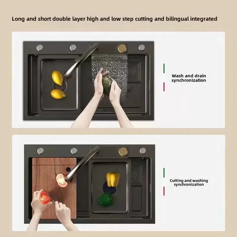 Fregadero de verduras de acero inoxidable engrosado para cocina