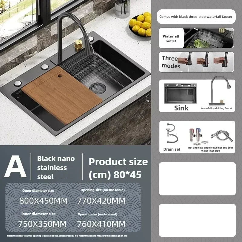 Fregadero de verduras de acero inoxidable engrosado para cocina