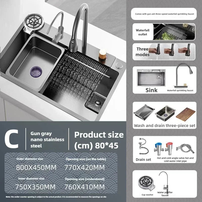 Fregadero de verduras de acero inoxidable engrosado para cocina