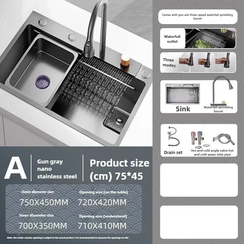 Fregadero de verduras de acero inoxidable engrosado para cocina