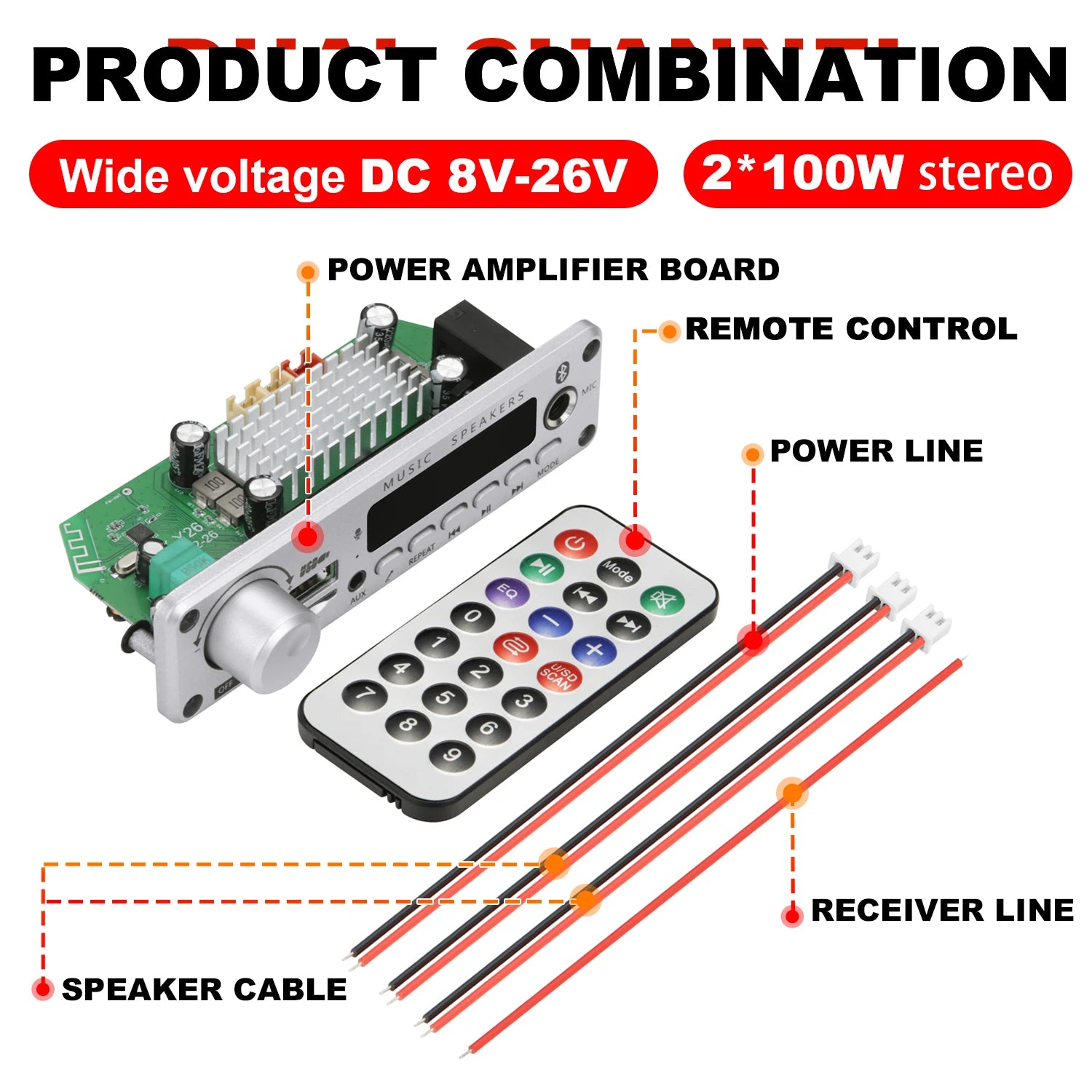 Amplificador Bluetooth de 200 W
