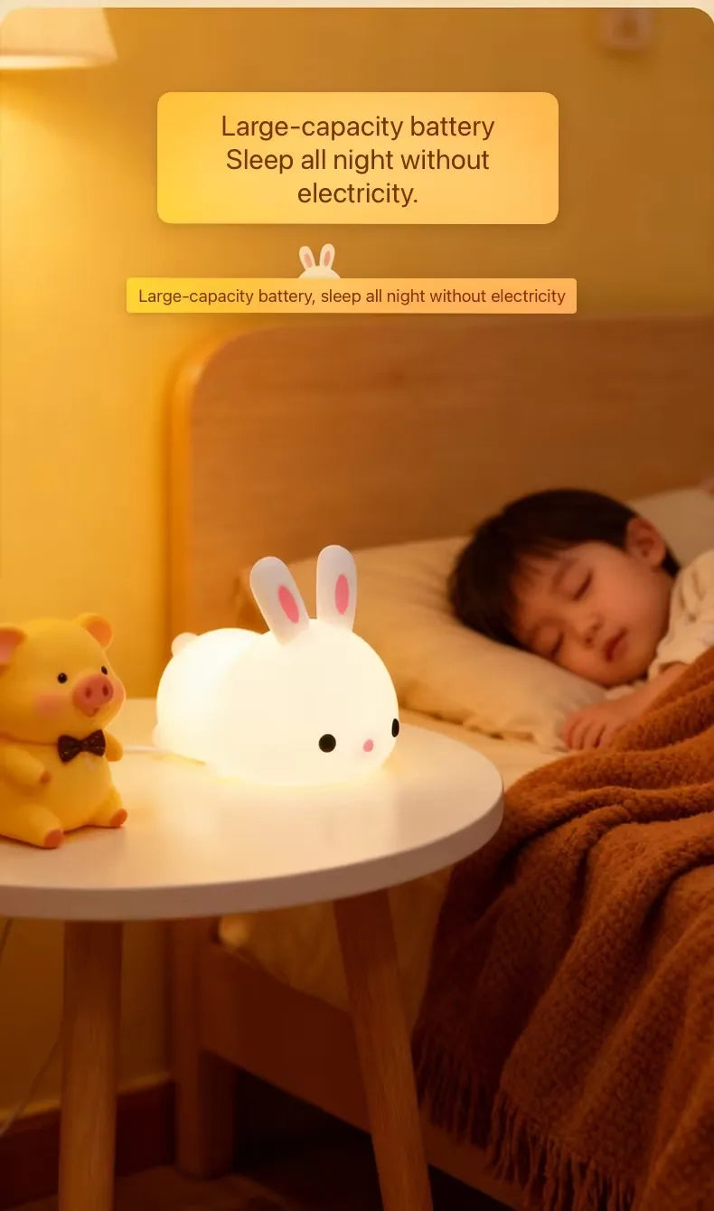 Luz nocturna con sensor táctil RGB LED "conejo"