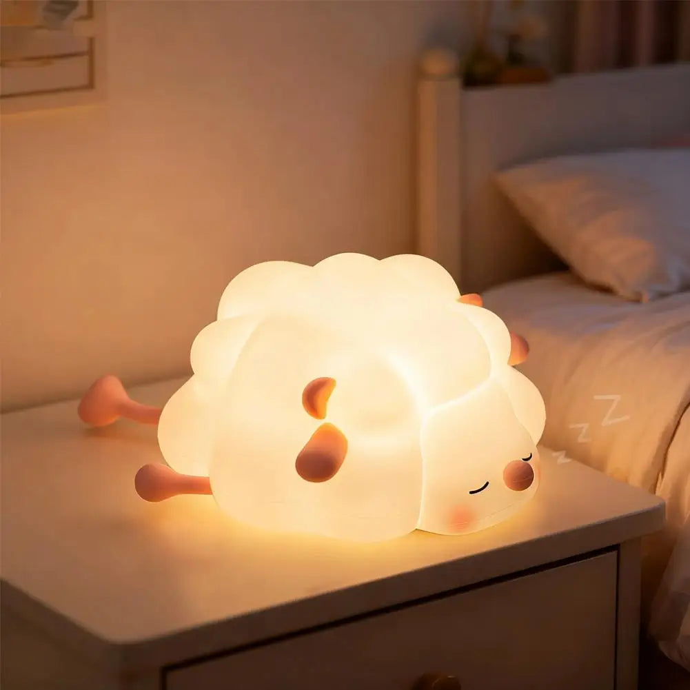 Lámpara de noche de silicona blanda con forma de zorro y conejo