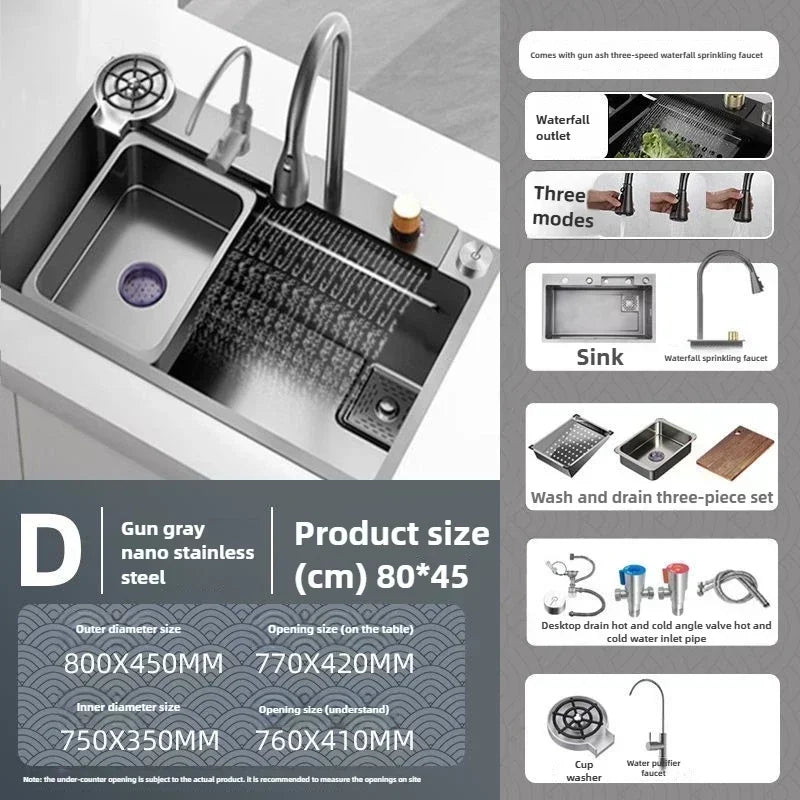 Fregadero de verduras de acero inoxidable engrosado para cocina