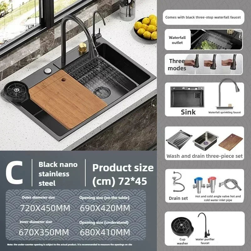 Fregadero de verduras de acero inoxidable engrosado para cocina