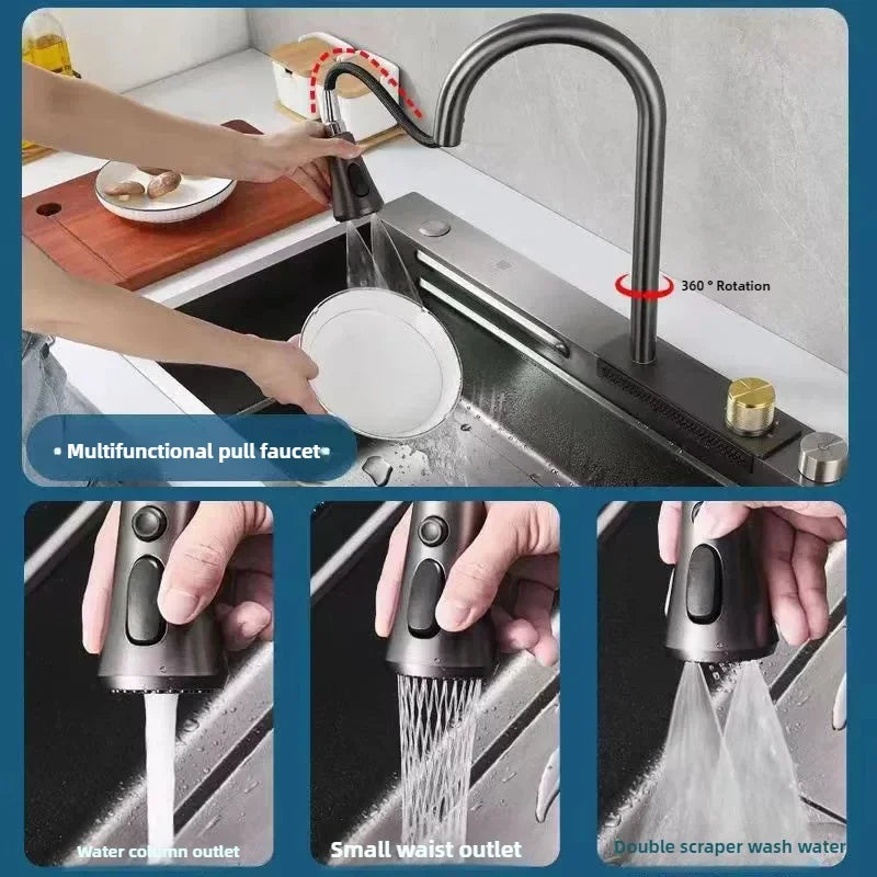 Fregadero de verduras de acero inoxidable engrosado para cocina