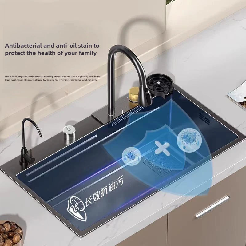 Fregadero de verduras de acero inoxidable engrosado para cocina